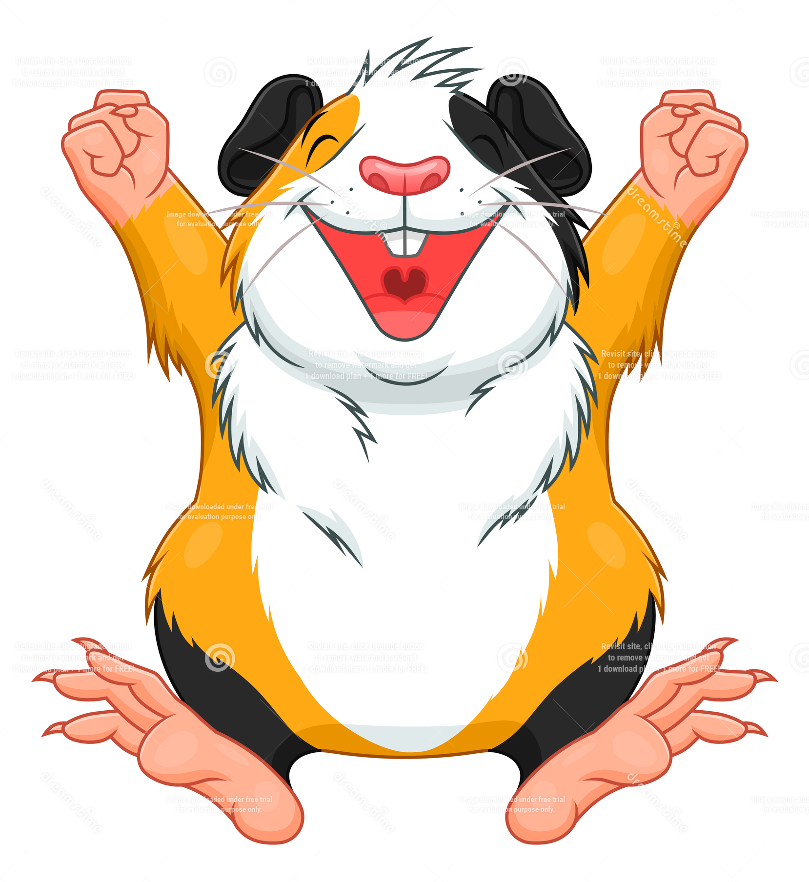cheering cartoon guinea pig